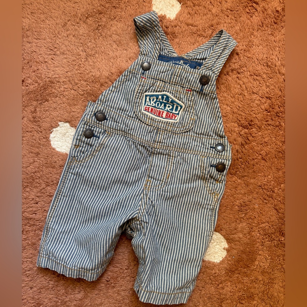 Vintage OshKosh B'gosh Blue and White Striped Overalls